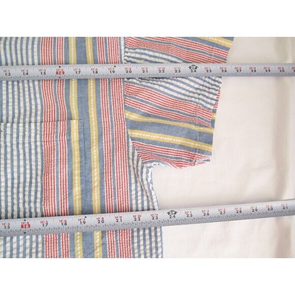 Vtg Men Deep River Trading Strip Button Cotton Short Sleeve Shirt Sz XL (MT426) - Picture 5 of 7